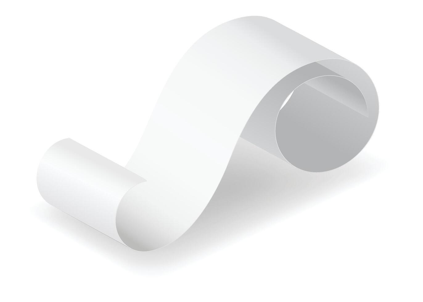 Payment check and receipts with shadow. Curved financial paper, purchase invoice. Buying, bill or calculate pay. Receipt the seller forms vector