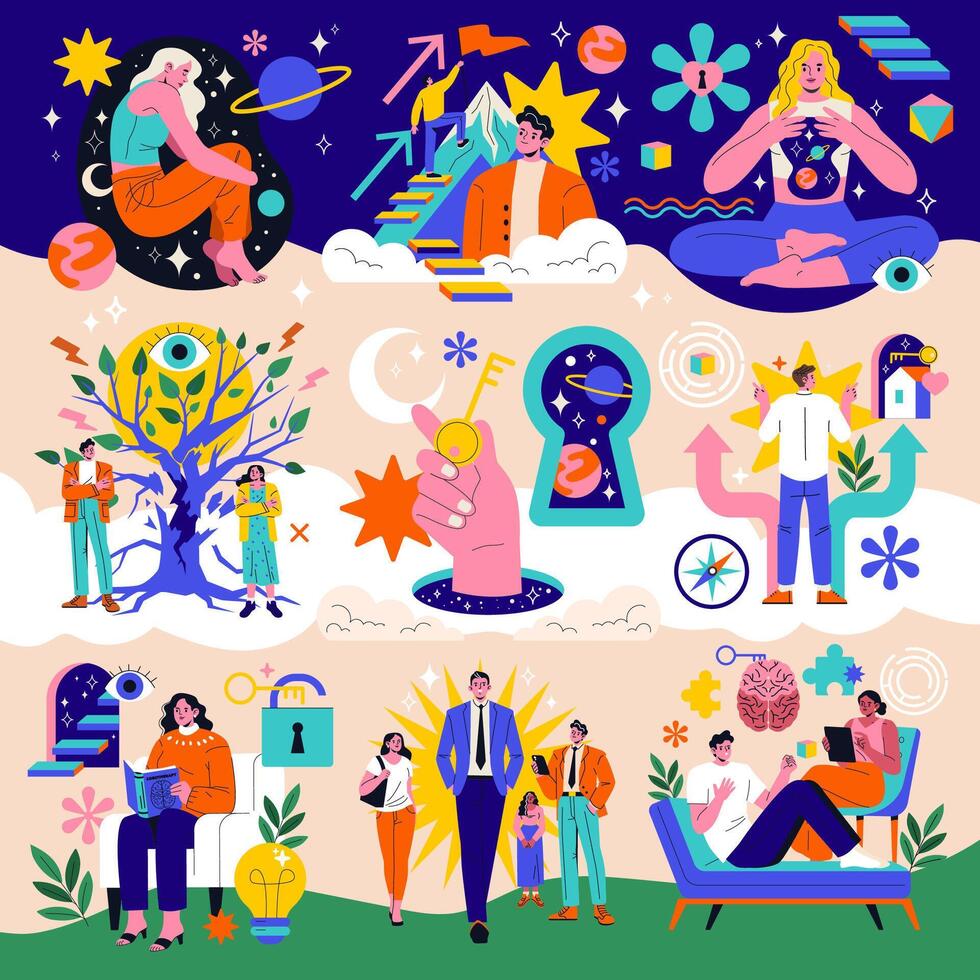 Logotherapy. Flat Illustration vector