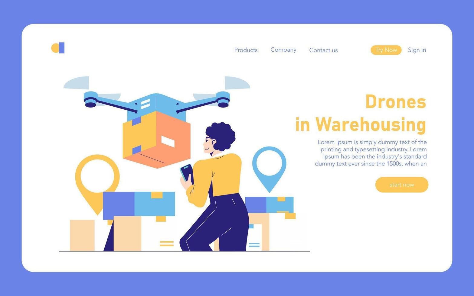 Logistics Automation. Flat Illustration vector