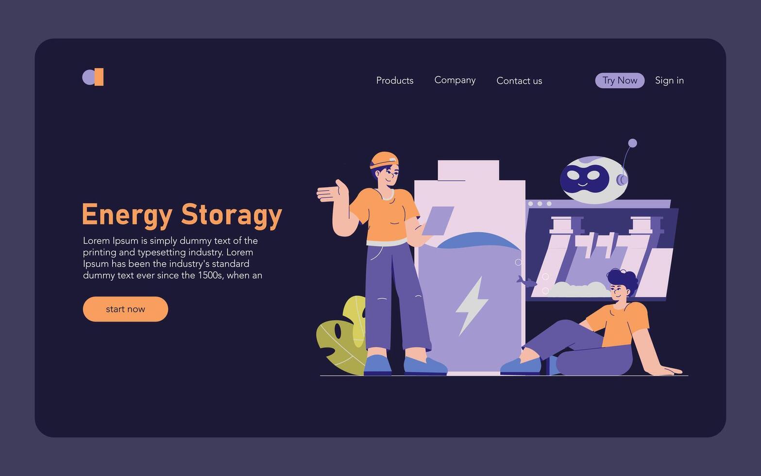 Hydropower. Flat Illustration vector