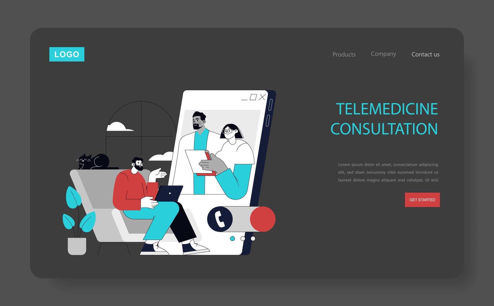 Automation In Healthcare. Flat Illustration vector