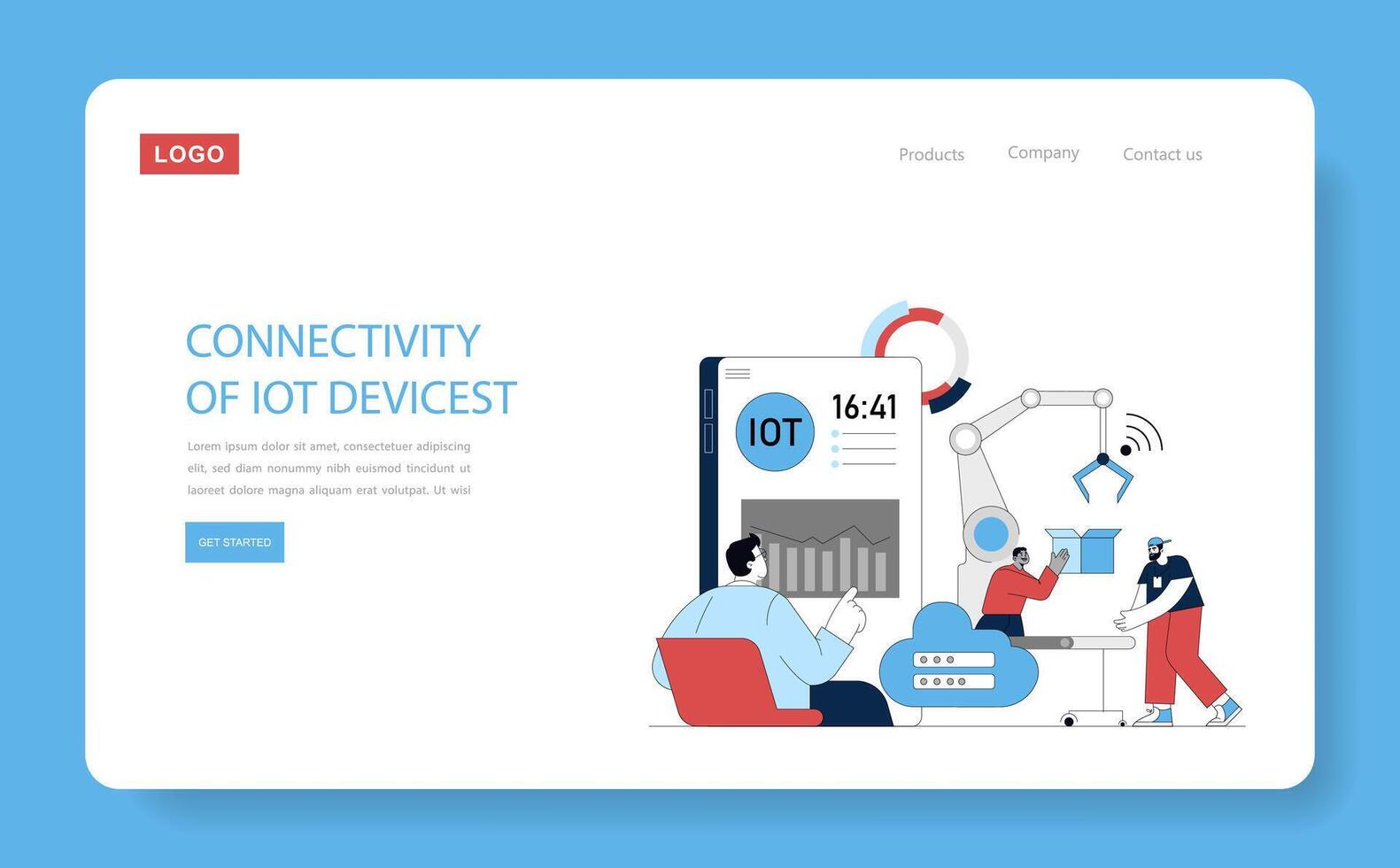 Production Automation. Flat Illustration vector