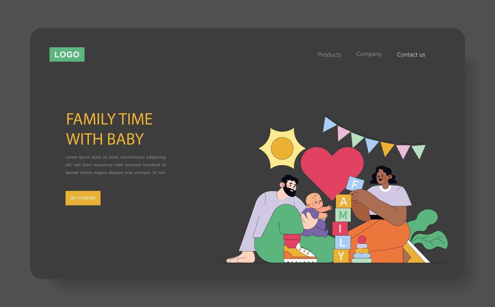 The First Year Of A babys Life. Flat Illustration vector
