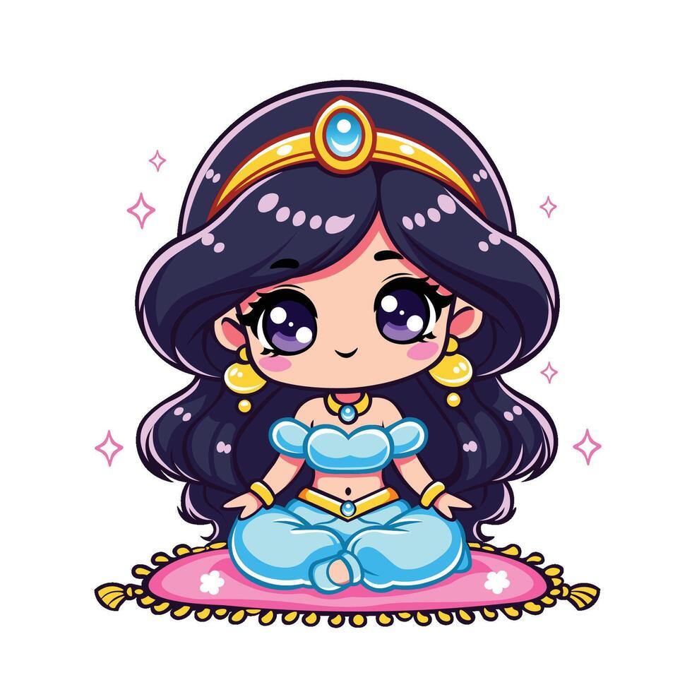 Kawaii Jasmine Fanart Princess Illustration vector