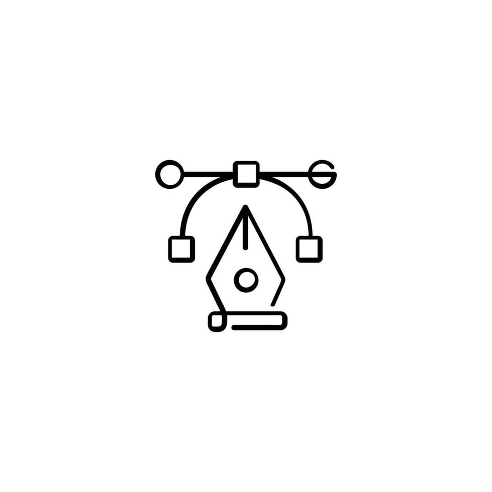 Pen Tool Line Style Icon Design vector