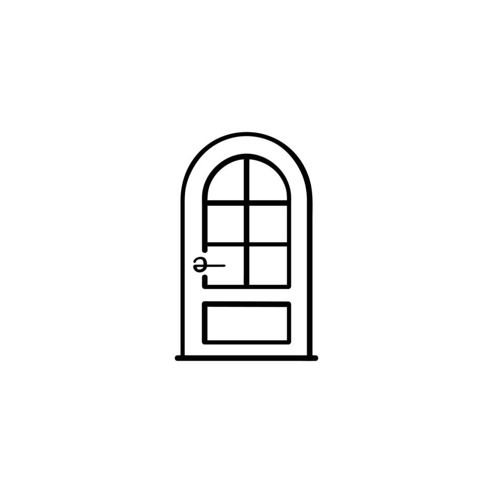 Door Line Style Icon Design vector