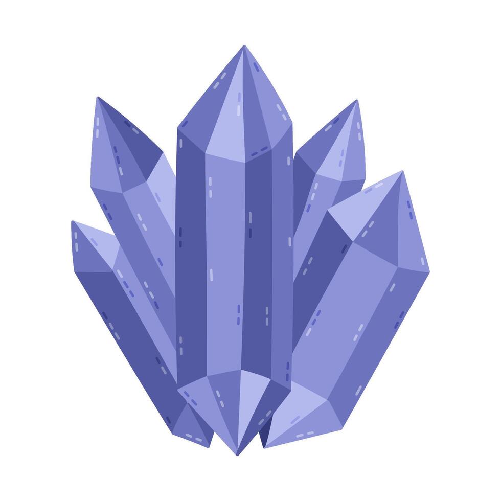 Lovely cartoon gem crystals, jewelry stones, esoteric diamond symbol. Cute hand drawn precious minerals, stones, mystical sparkling treasure, stalagmites. Magical clipart isolated on white background. vector