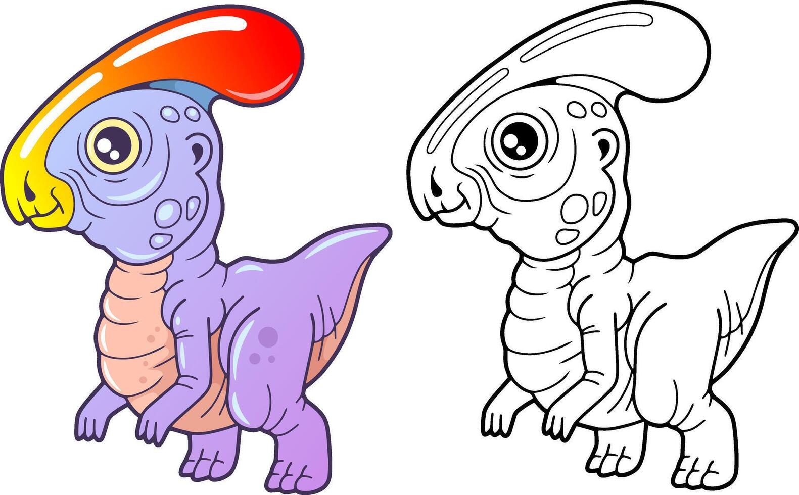 cute prehistoric dinosaur coloring book vector