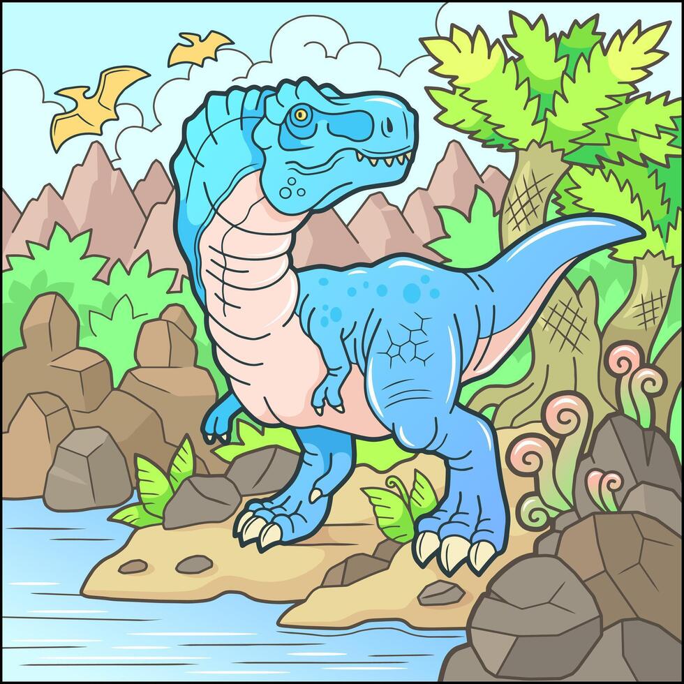 cartoon prehistoric dinosaur, design illustration vector