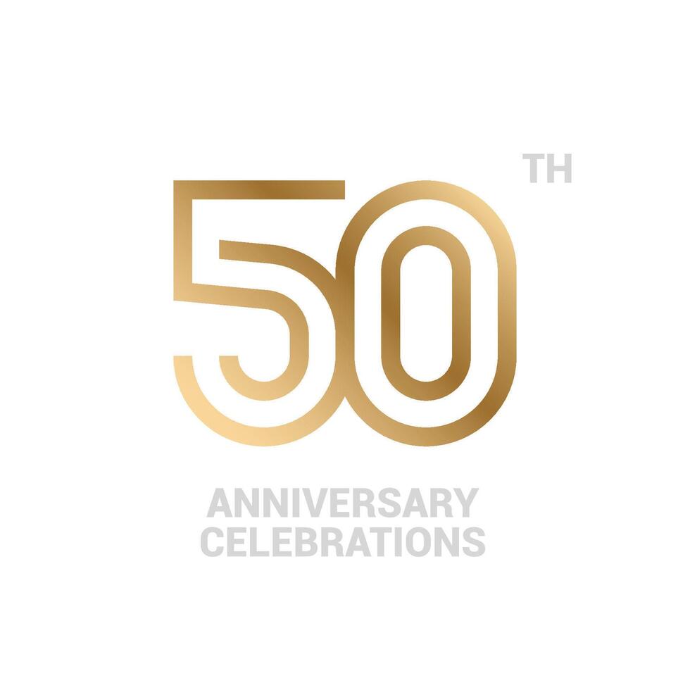 50 years anniversary logo design on white background for celebration event. 50th celebration emblem. vector