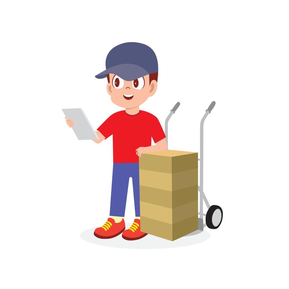 Young Courier on the Job vector