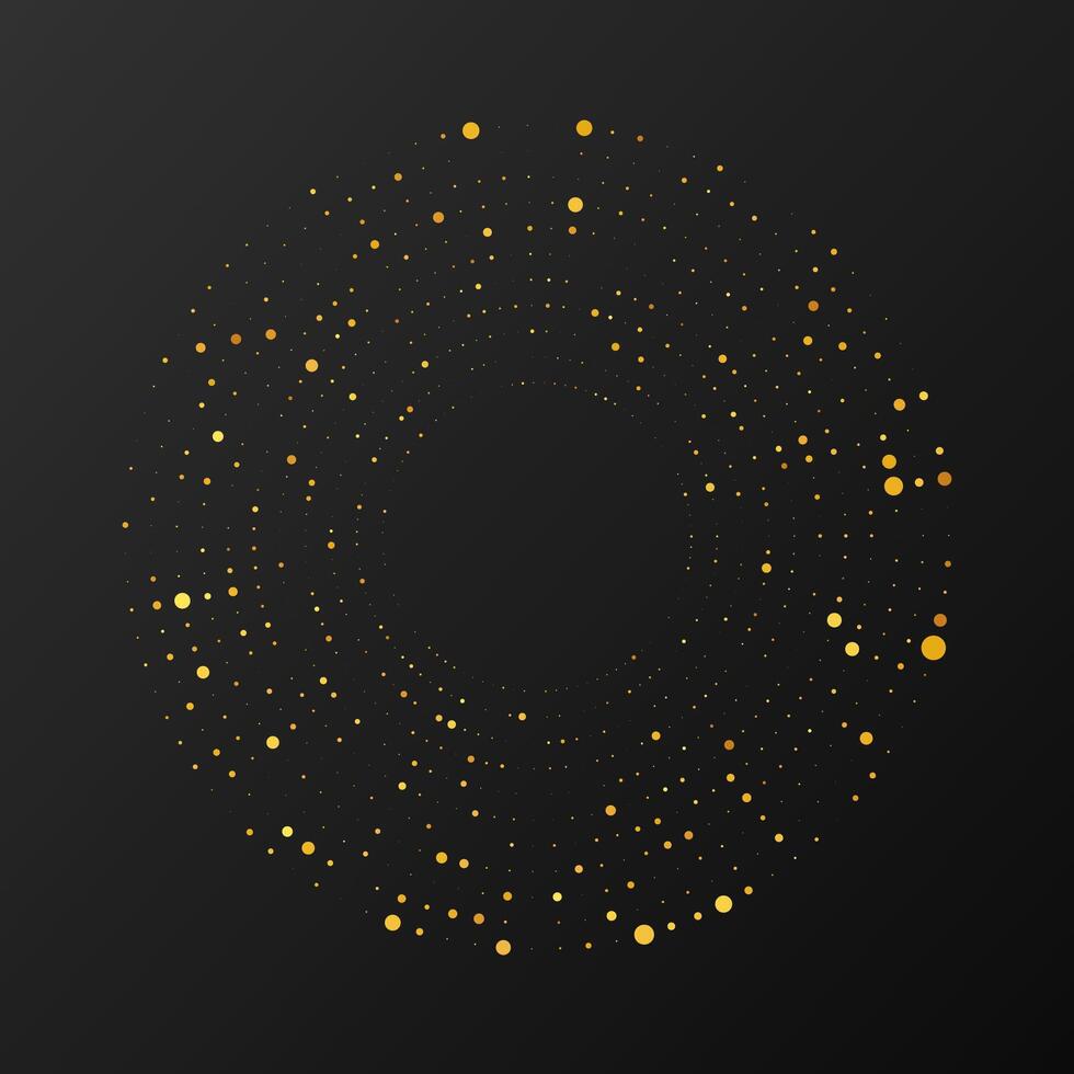 Abstract gold glowing halftone dotted background vector