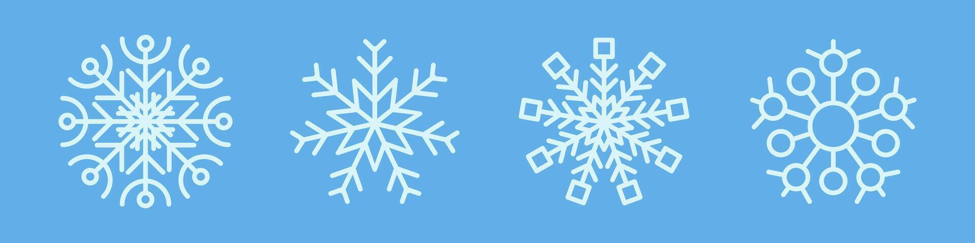 Snowflakes winter collection vector