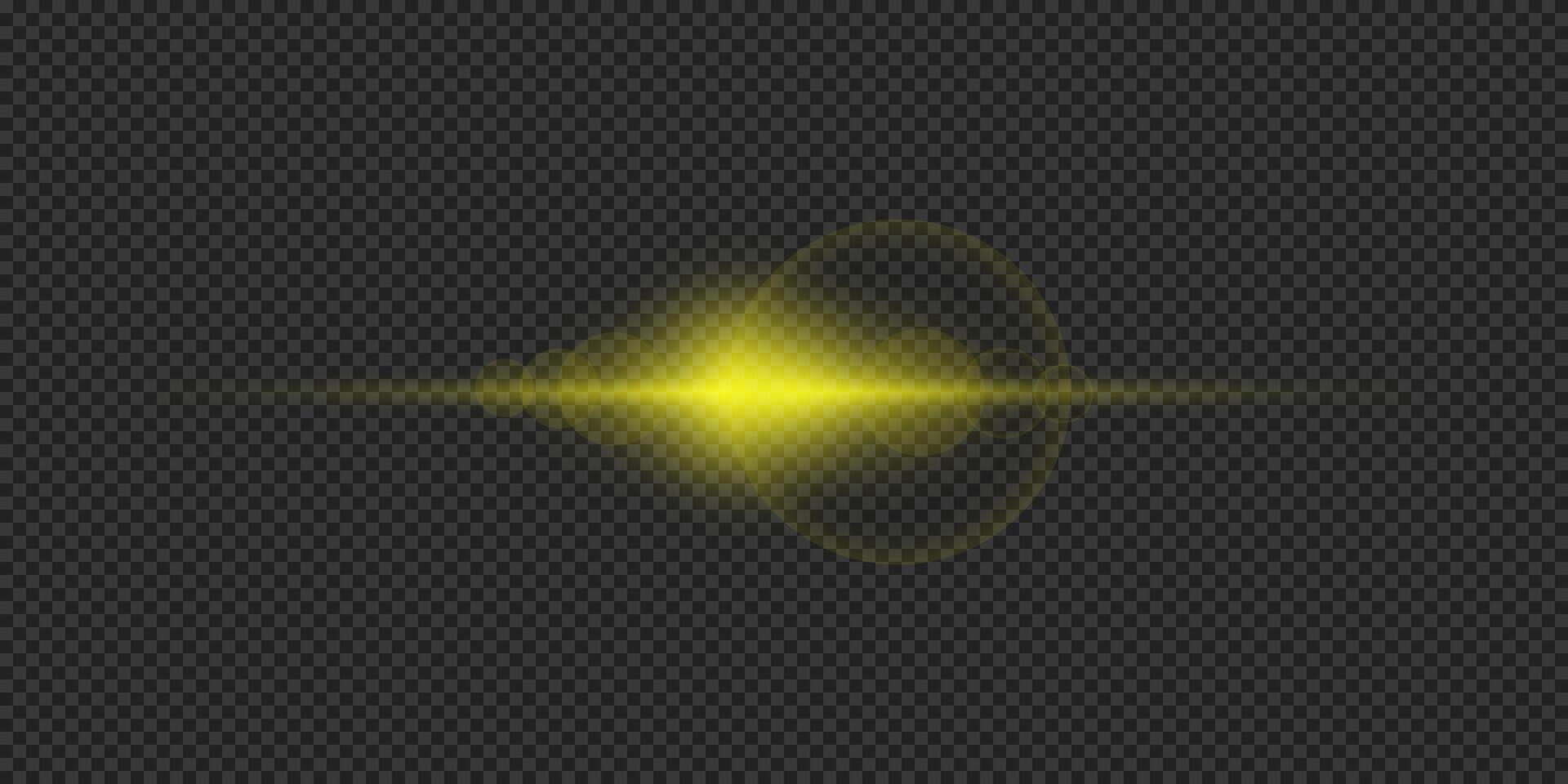 Yellow horizontal light effect of lens flares vector