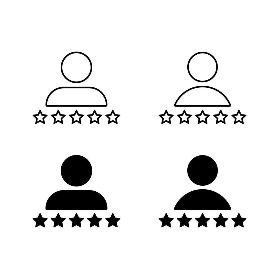 Customer review, feedback icon. Avatar with five star sign symbol vector
