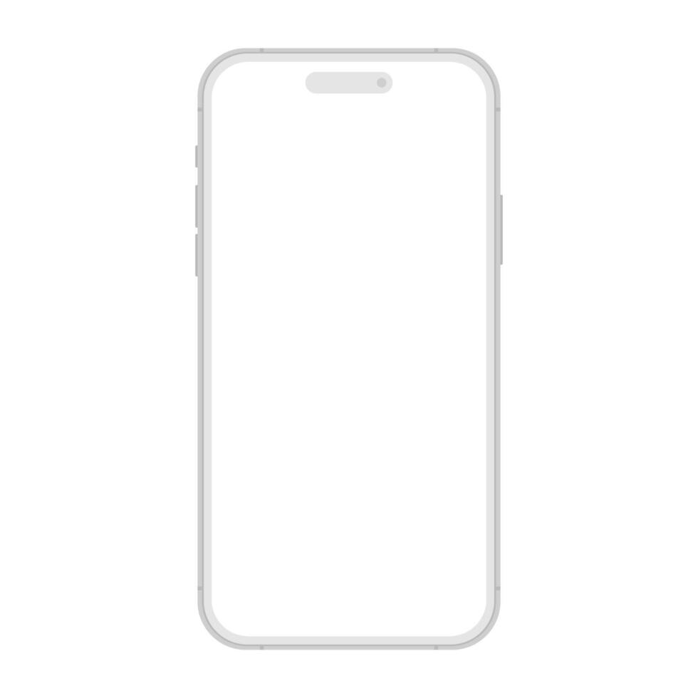 Clay smartphone gray color device mockup template isolated illustration vector