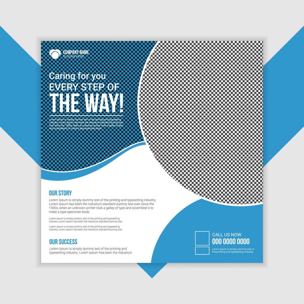 Health and Wellness Promotion Post Template vector