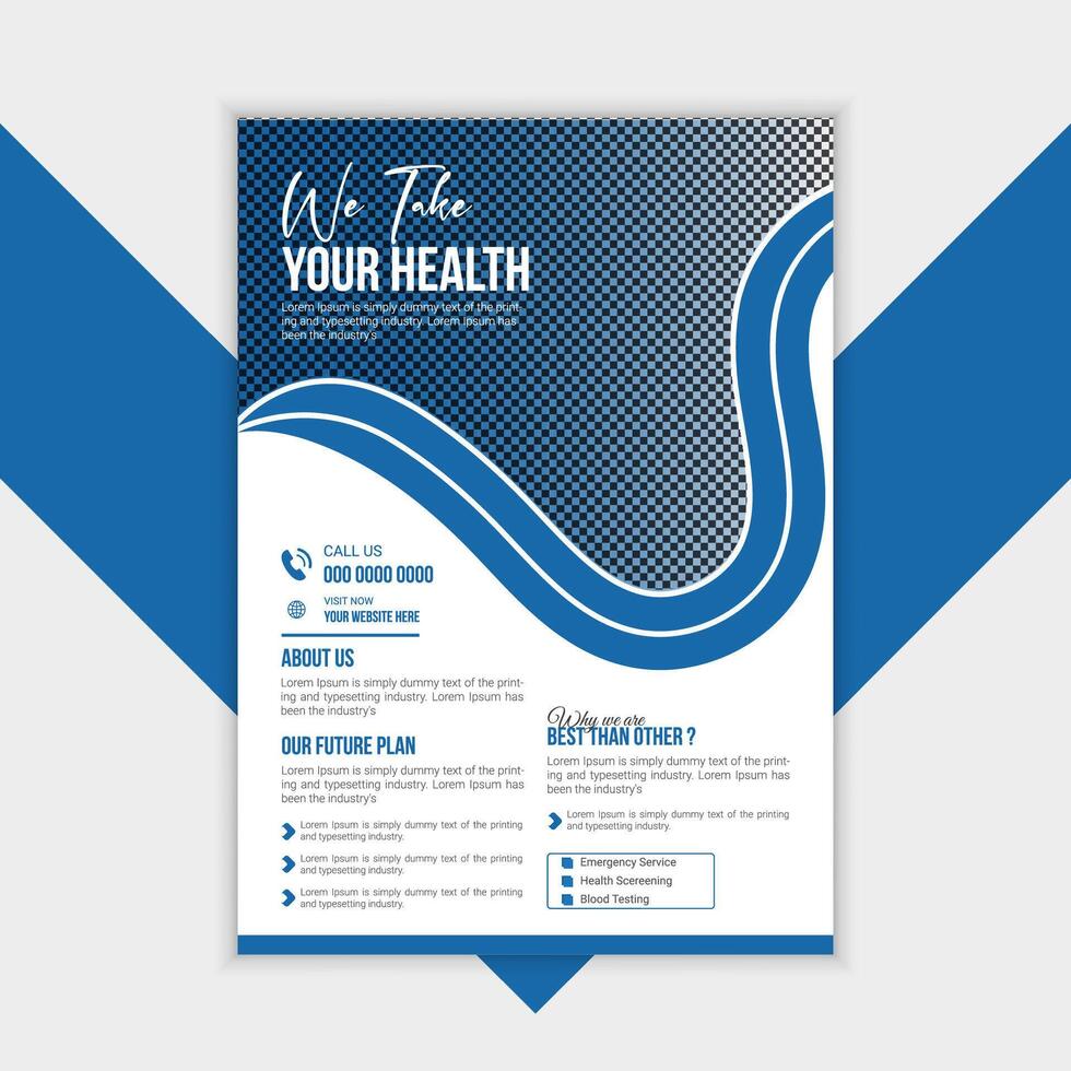 Medical Clinic Flyer - Blue and White Theme vector