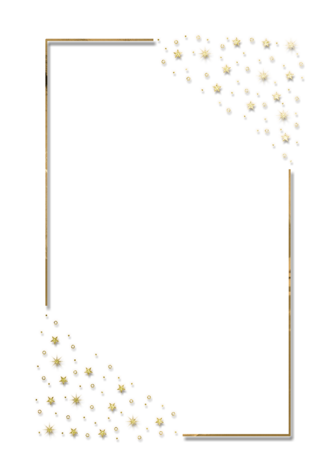 Gold frame on Transparent background png