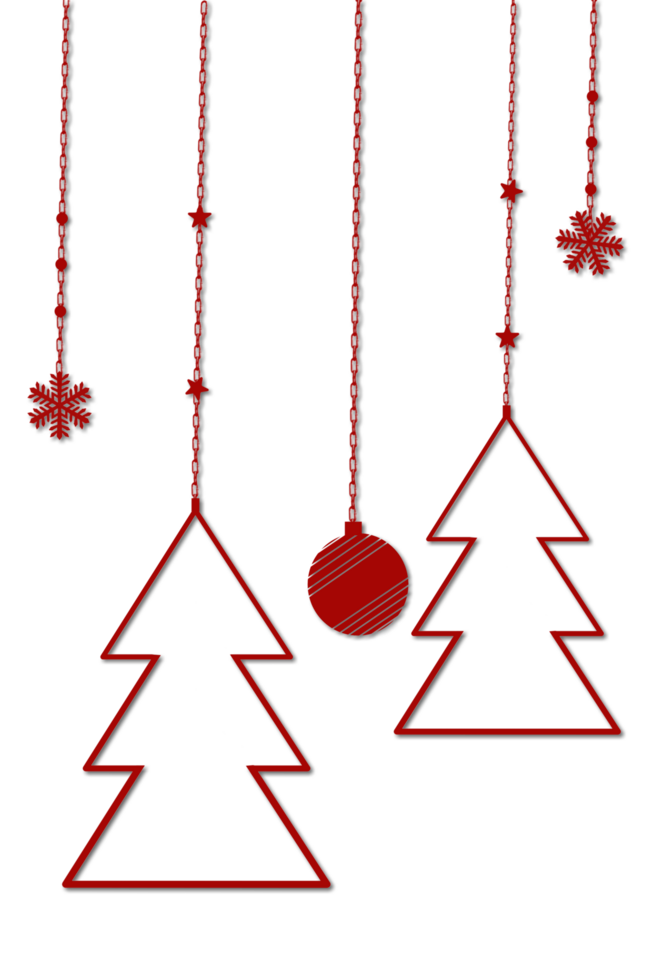 red Christmas tree ornaments on Transparent background png