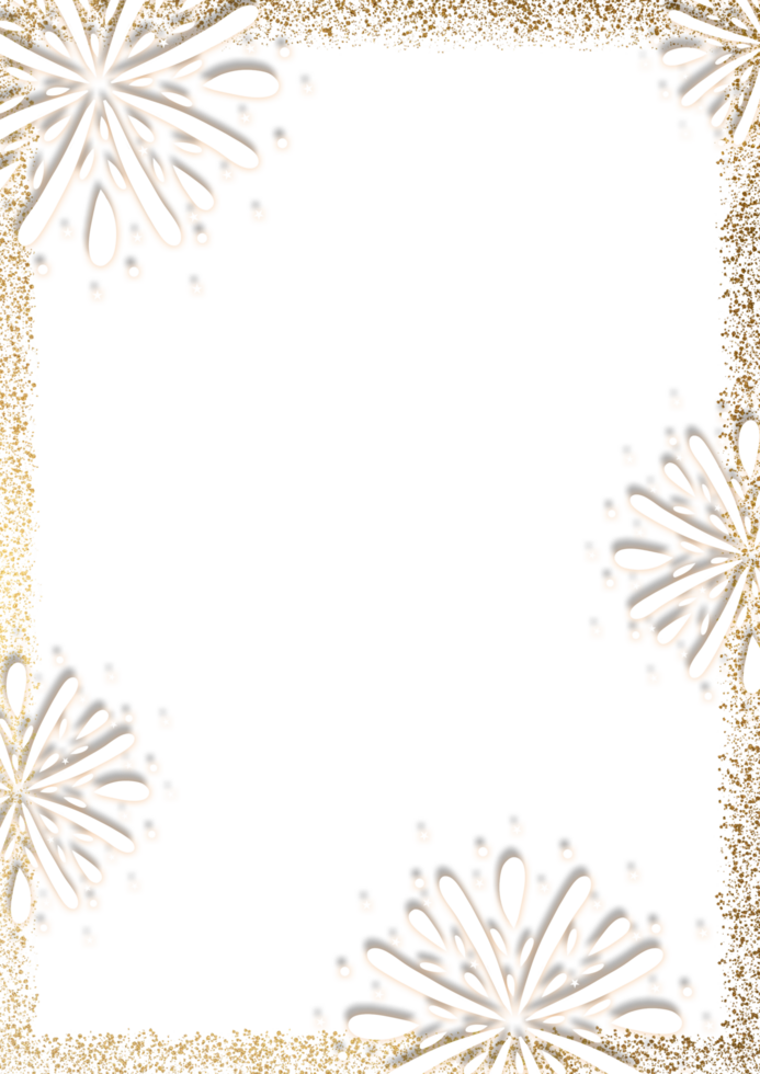 A square frame with snowflakes on it png
