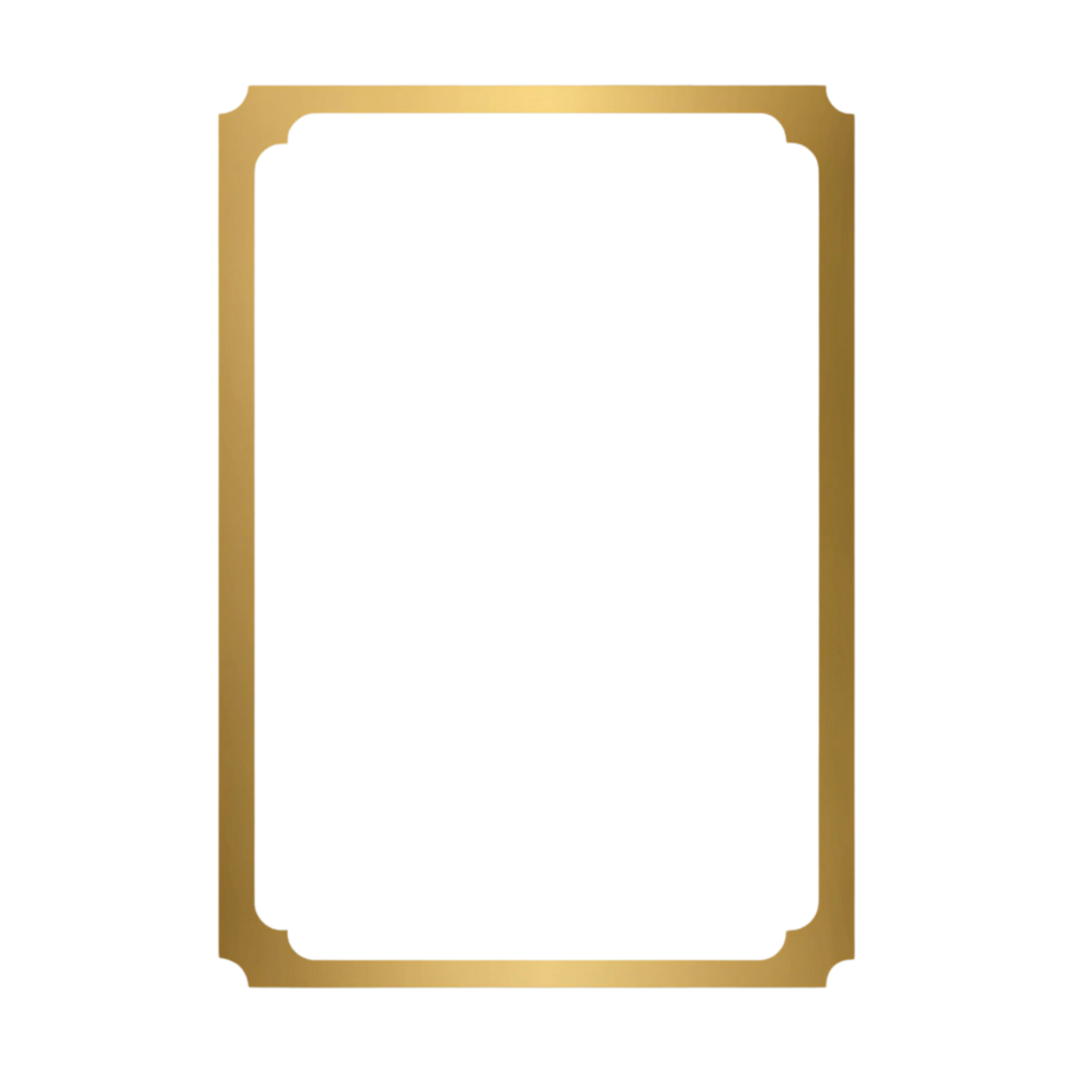 Beautiful Gold Frame with a Transparent png