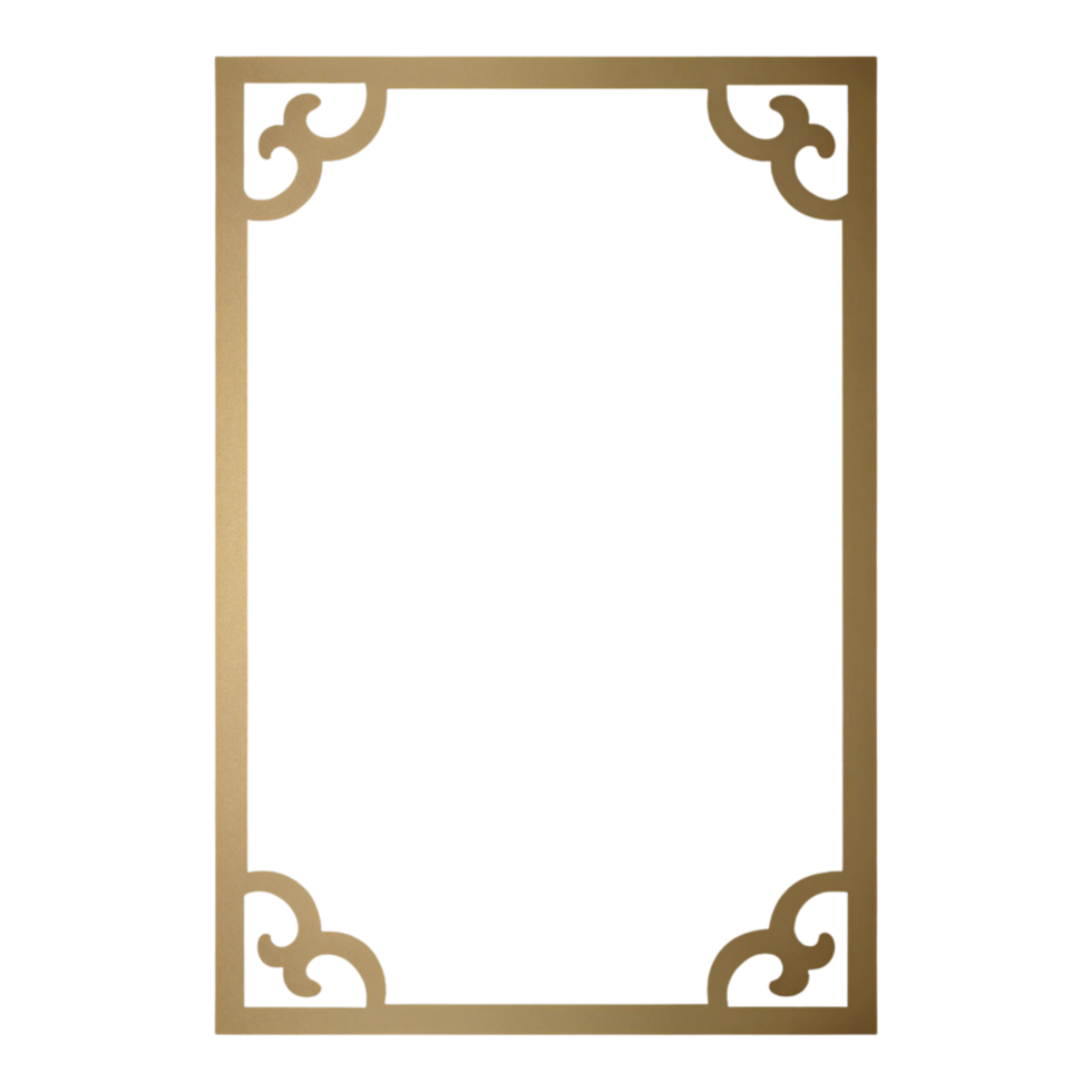 Luxury Golden Frame Design with Clear Background png