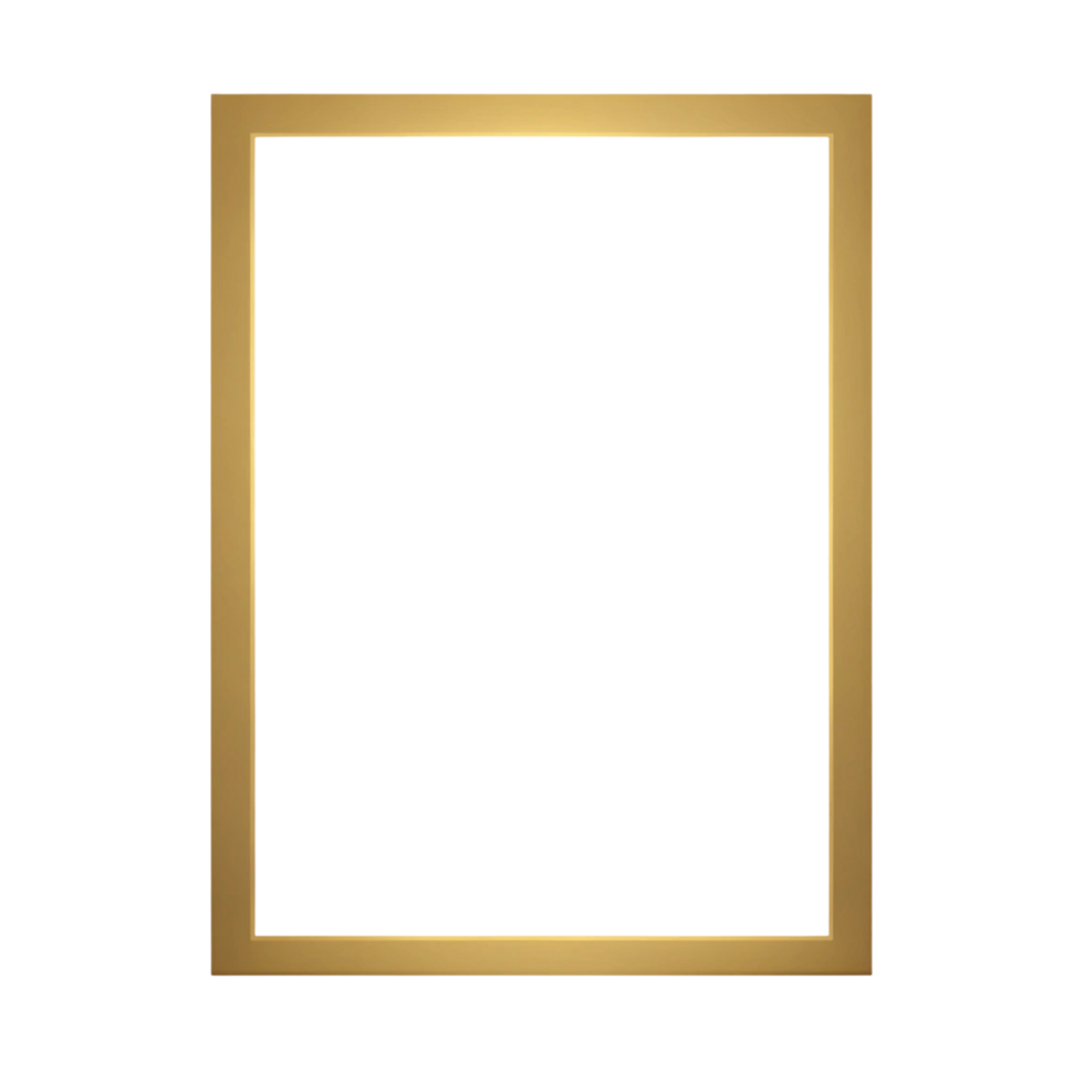 Golden Frame Isolated for Creative Projects png