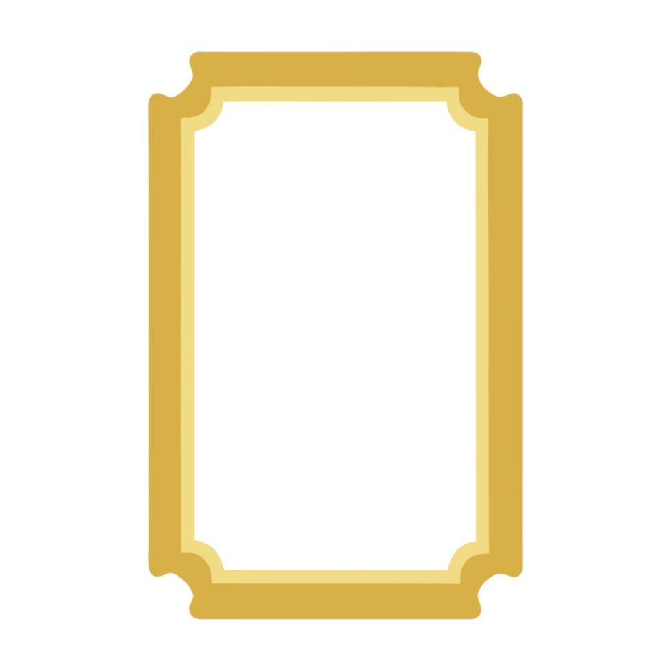 Stylish Gold Frame With Transparent Background png