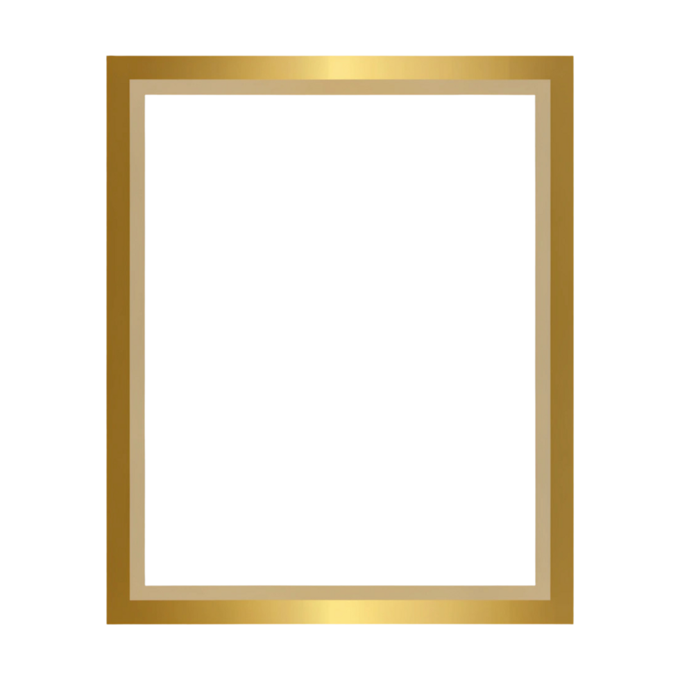 Simple Gold Frame with Clear Background png