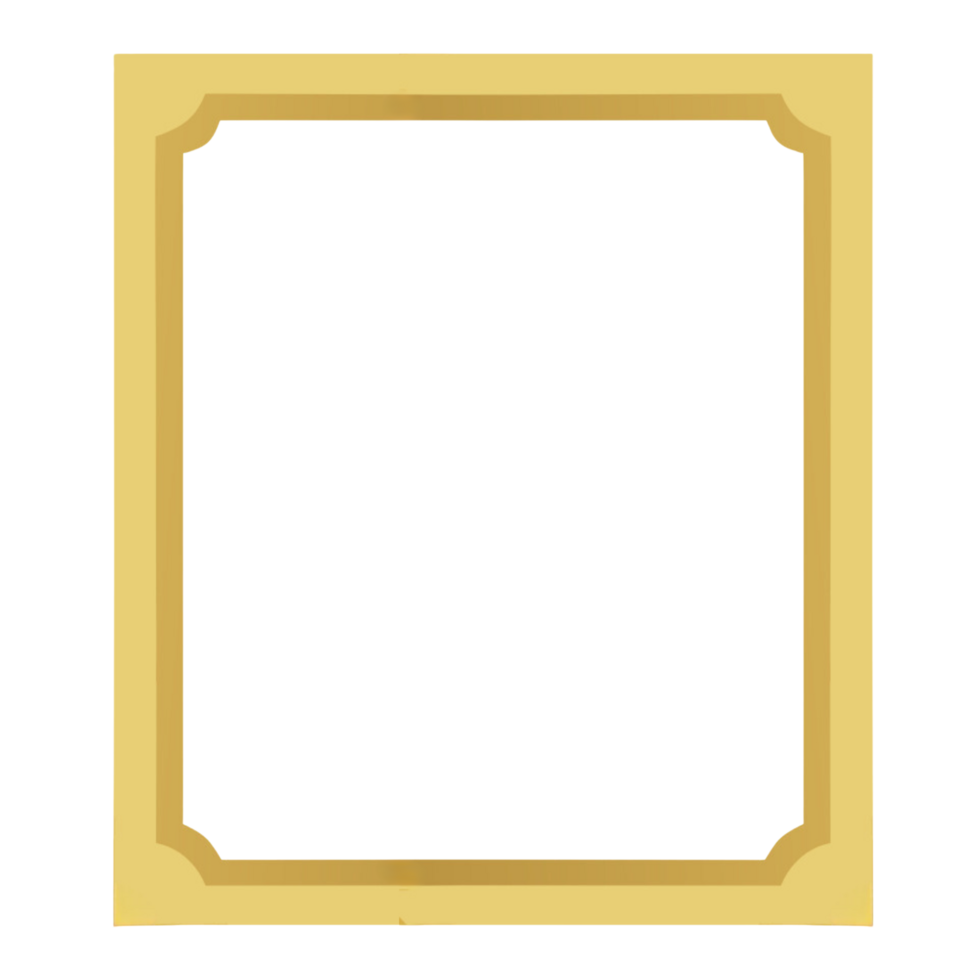 Modern Luxury Gold Frame on Transparent png