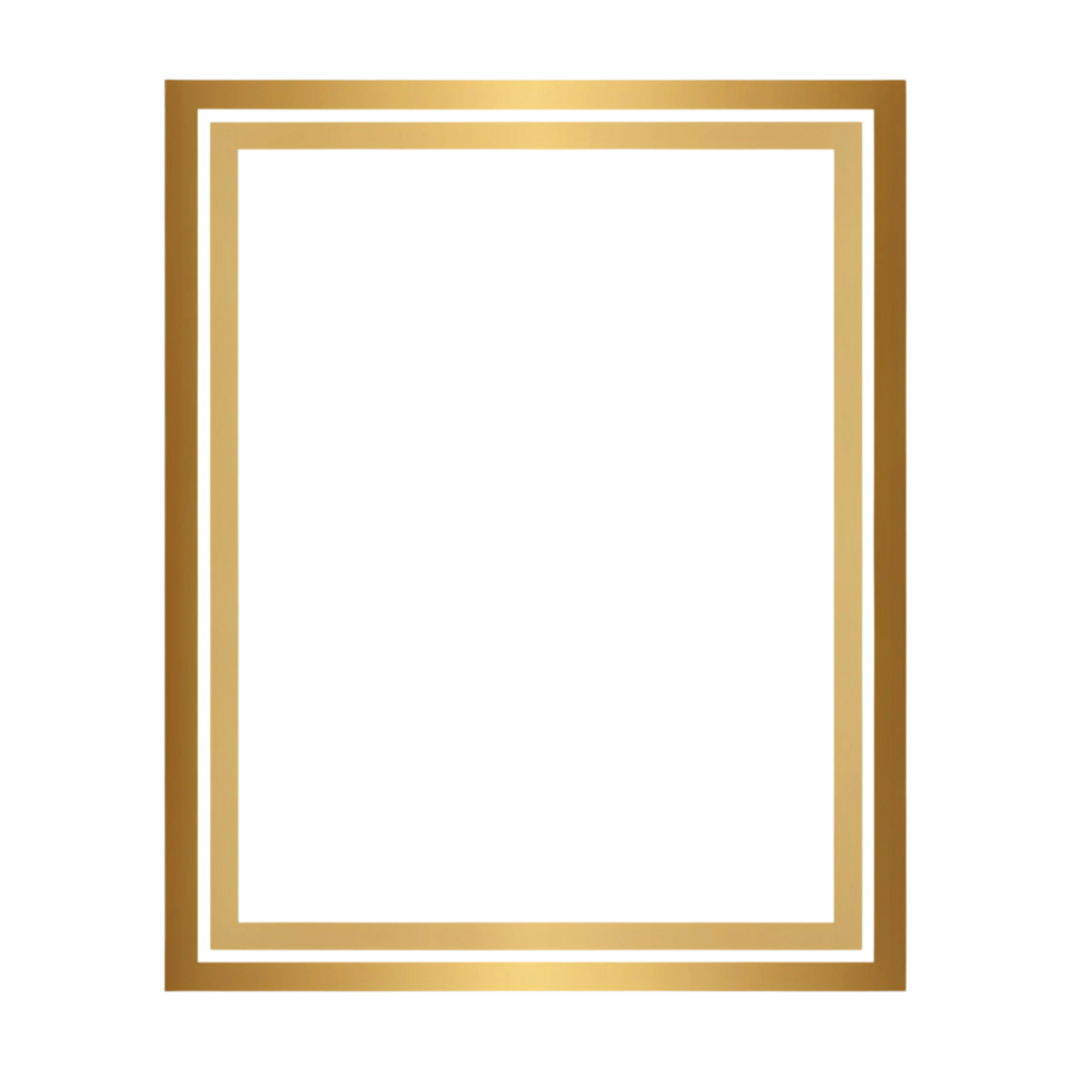 Gold Frame Design with Clear Background png