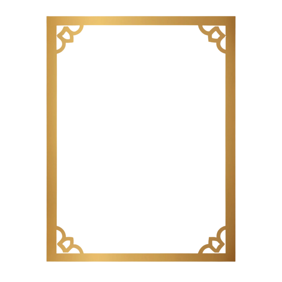 Luxury Golden Frame Isolated on Clear Background png