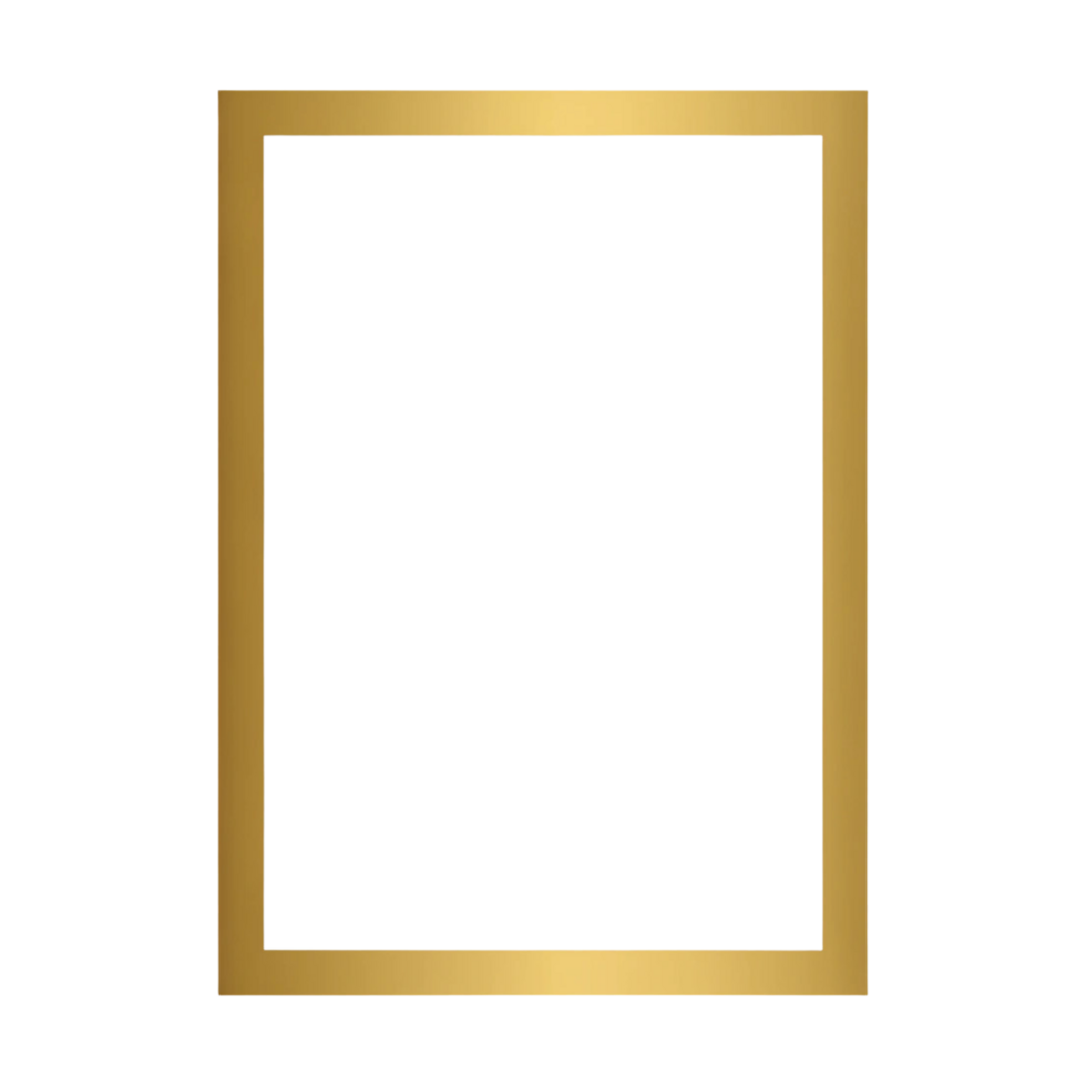 Simple Gold Frame with a Transparent png