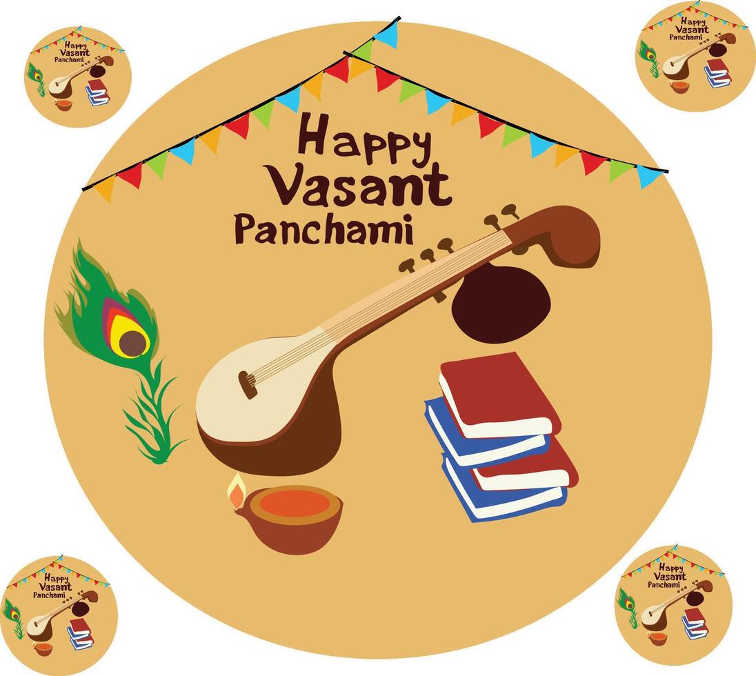 Happy vasant panchami vector