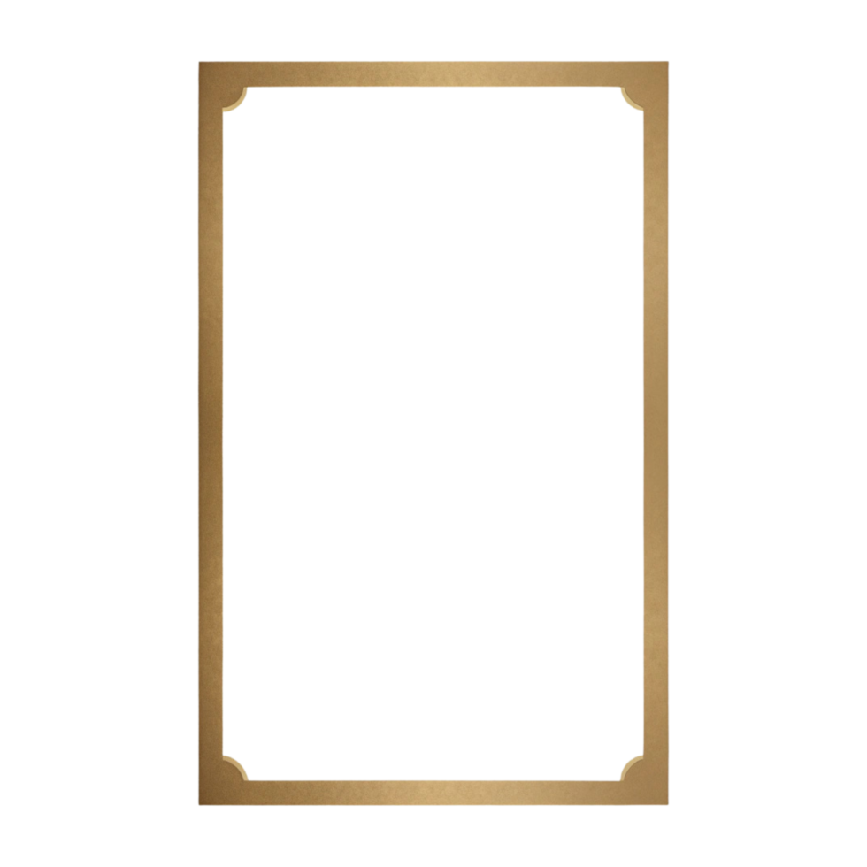 Simple Golden Frame with Clear Background png