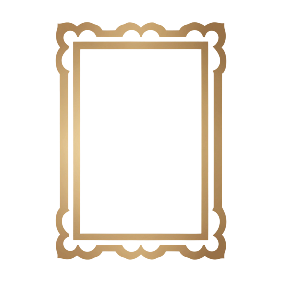 Stylish Golden Frame with Transparent Background png