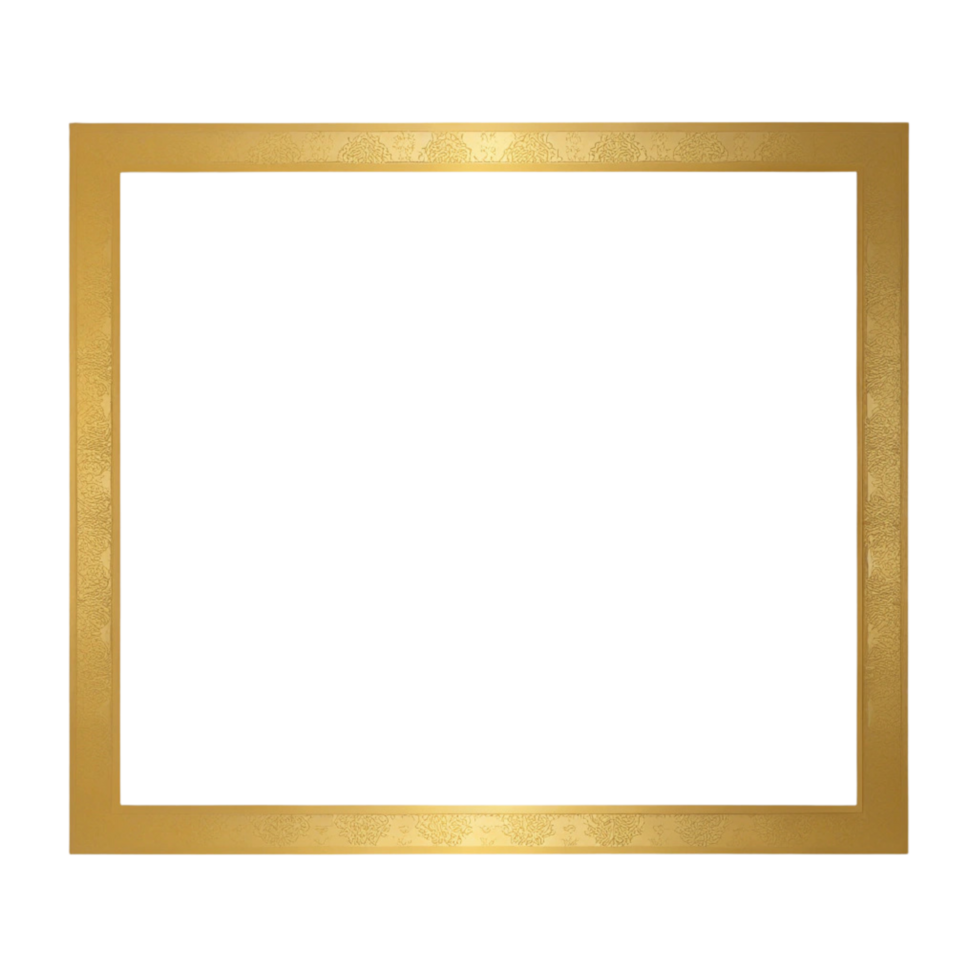 Golden Frame Isolated on Clear Background png