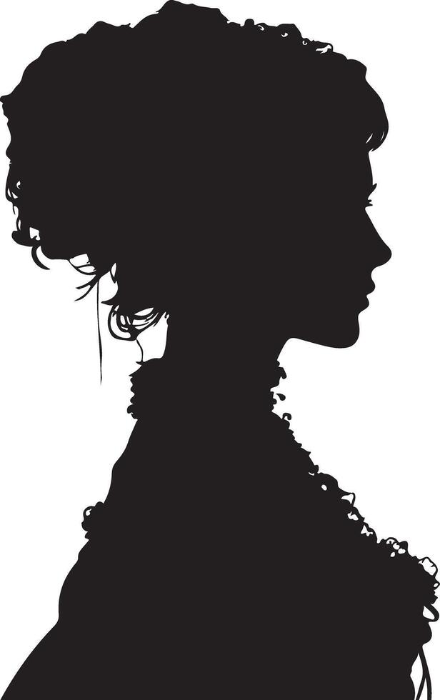 Victorian woman silhouette illustration vector