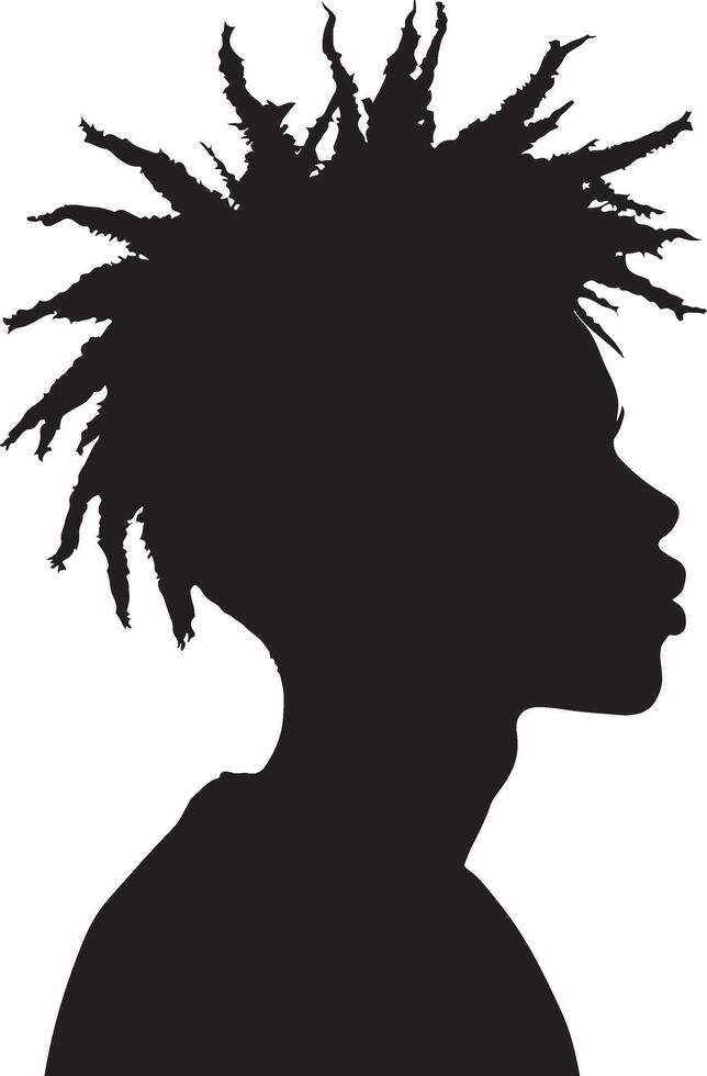A silhouette of a man with dreadlocks vector