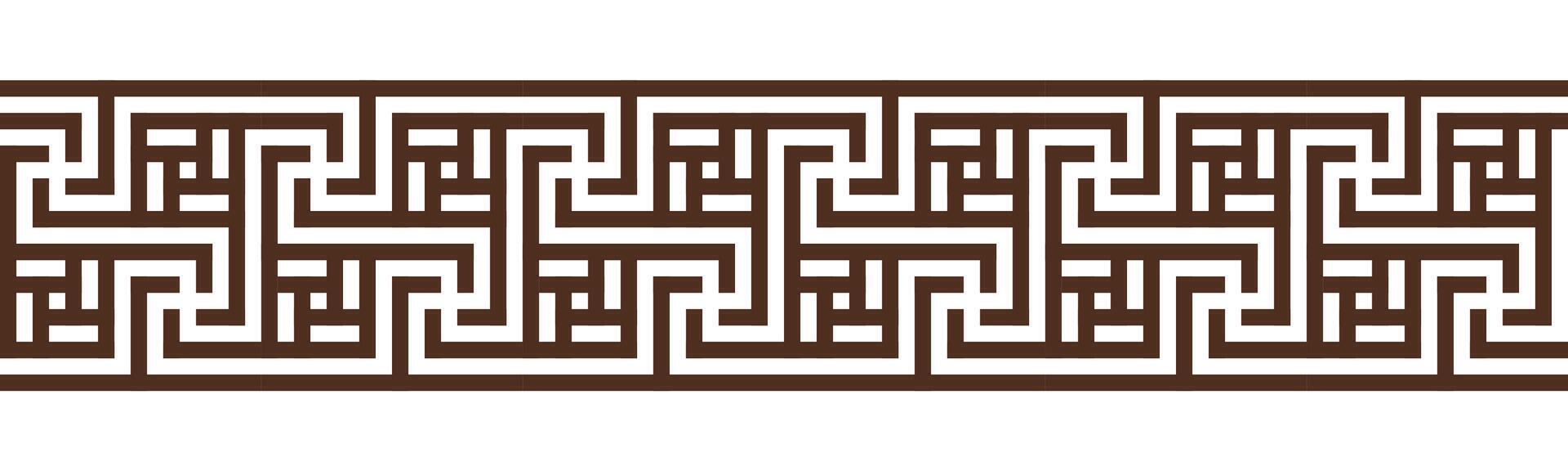 Greek key seamless border pattern collection. Decorative ancient meander, Greece ornament with repeated geometric motifs vector