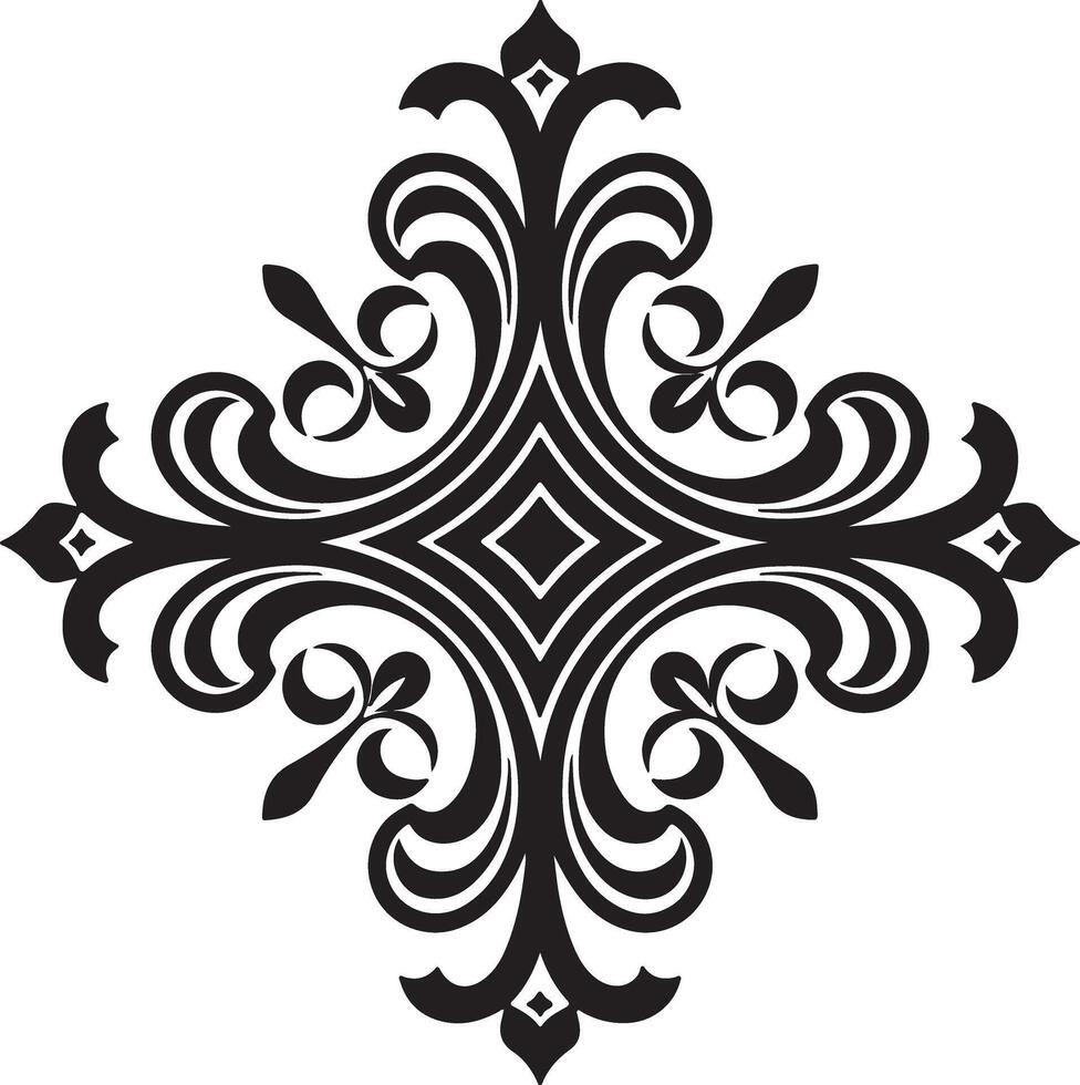 Bold Decorative Icon with Flowing Curves and Sharp Edges vector