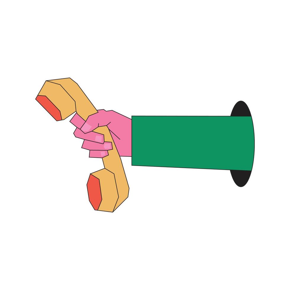 Illustration hand hold headphone retro infinite with blank background vector