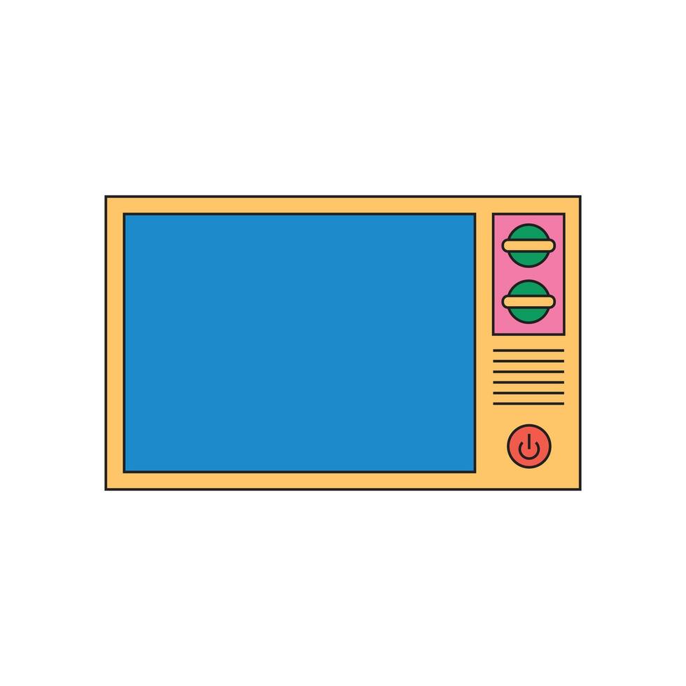 Illustration old television with blank background retro vector