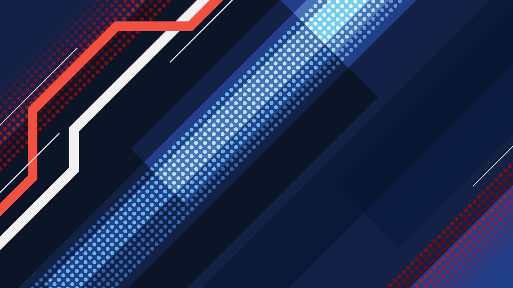 Dynamic Blue and Red Abstract with Halftone Patterns vector
