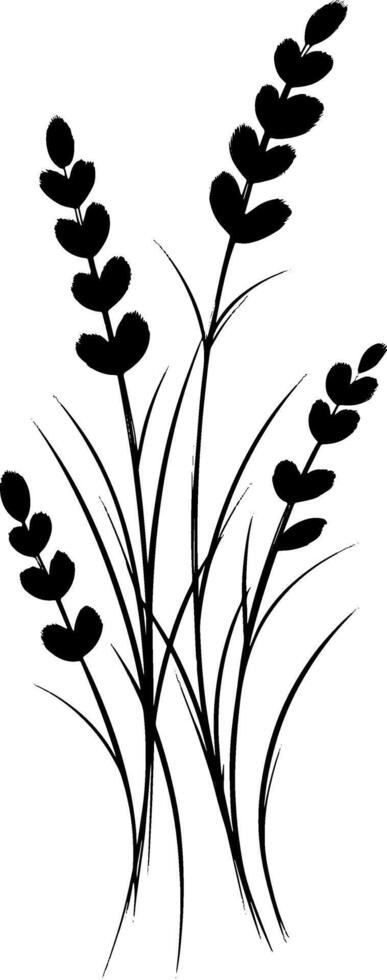 Black and white drawing of grass vector