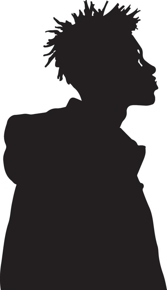 A silhouette of a man with dreadlocks vector
