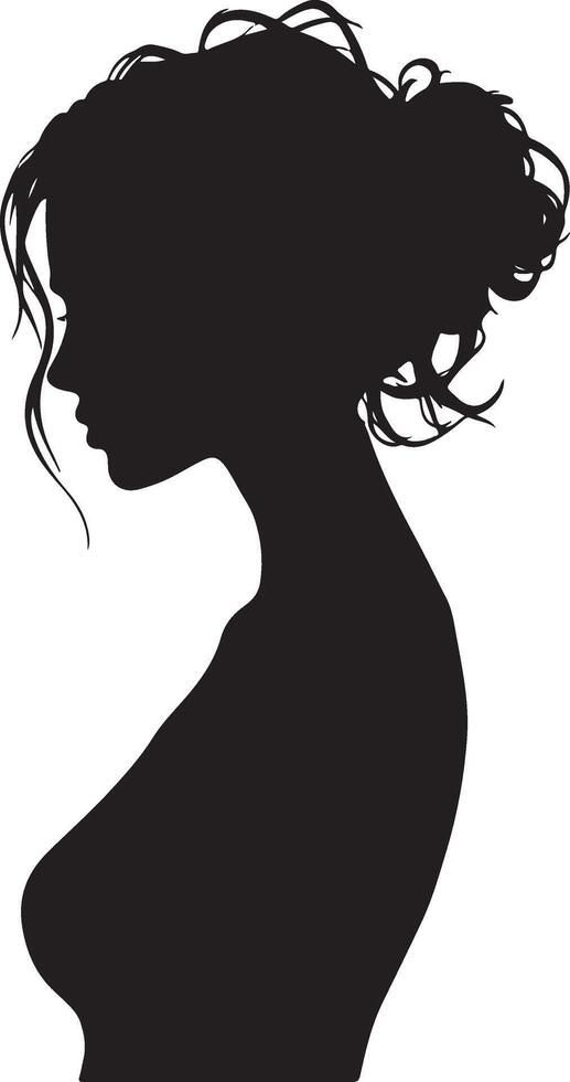 Silhouette of a woman's head vector