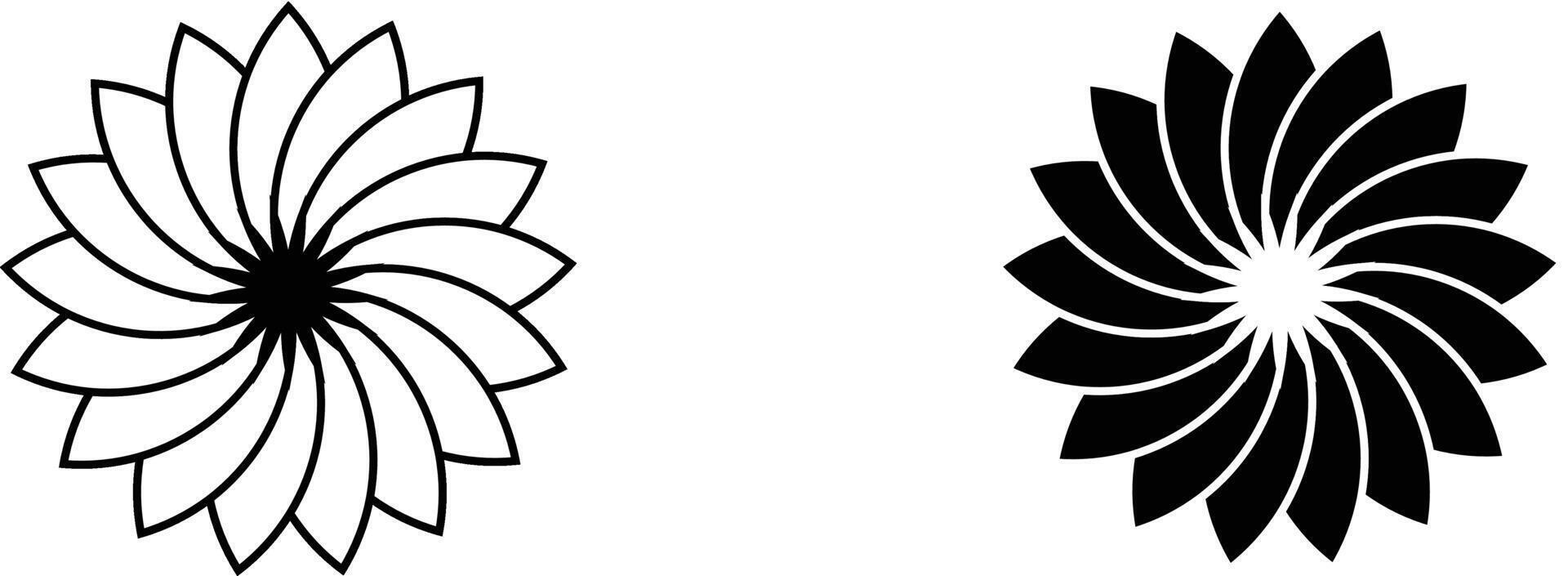black and white flower vector