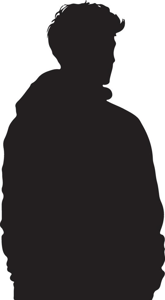 A silhouette of a man in a hoodie vector